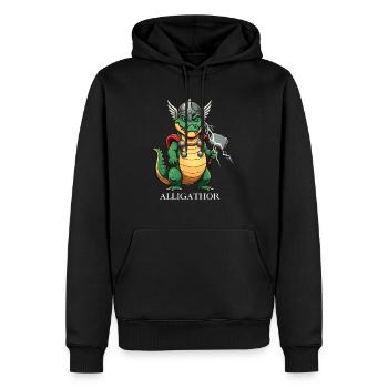 Alligathor - Männer Premium Bio Hoodie - Schwarz - Vorne - Nico (187cm)