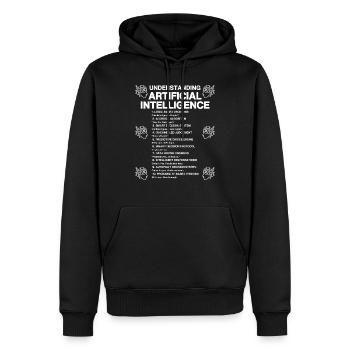 Understanding Artificial Intelligence – AI Humor - Men’s Premium Organic Hoodie - black - Front - Nico (187cm)