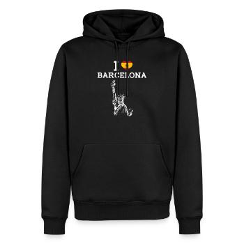 I Love Barcelona Statue Spanien Liebhaber Herz Flagge - Männer Premium Bio Hoodie - Schwarz - Vorne - Nico (187cm)