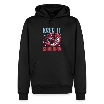 Keep It Shrimple Shrimp Lover Seafood - Männer Premium Bio Hoodie - Schwarz - Vorne - Nico (187cm)