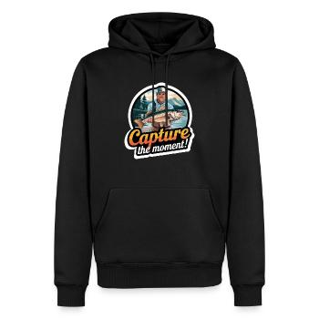 POISSONS QU’ILS ONT PÊCHÉS - Sweat à capuche Premium bio Homme - noir - Devant - Nico (187cm)