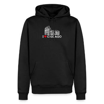 I love Chicago Illinois Colosseum Lover Heart Flagge - Männer Premium Bio Hoodie - Schwarz - Vorne - Nico (187cm)