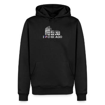 I love Chicago Colosseum Heart Flag Wortspiel Amerika - Männer Premium Bio Hoodie - Schwarz - Vorne - Nico (187cm)