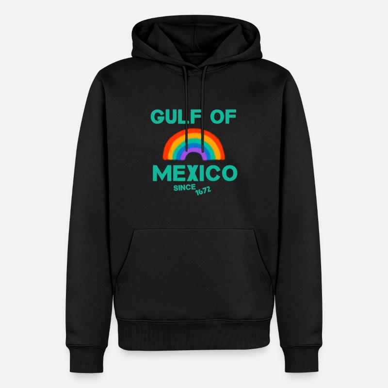 Golf des Mexikos Regenbogen - Männer Premium Bio Hoodie - Schwarz