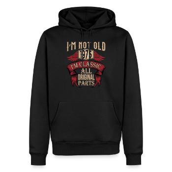 pas vieux classique haha drôle - Sweat à capuche Premium bio Homme - noir - Devant - Nico (187cm)