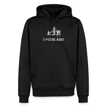 Ich liebe Chicago coole Golden Gate Bridge Lover Flagge - Männer Premium Bio Hoodie - Schwarz - Vorne - Nico (187cm)