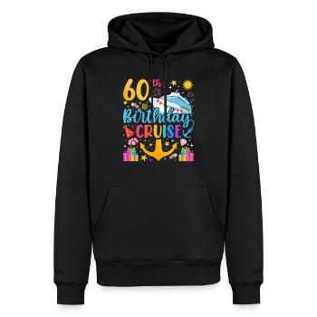 60th Birthday Cruise V3 - Men’s Premium Organic Hoodie - black - Front - Nico (187cm)