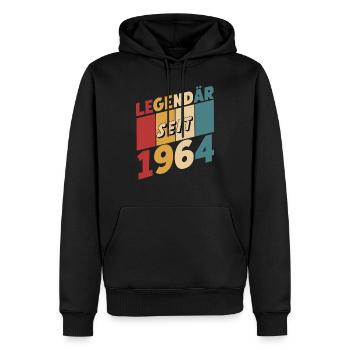 legendär seit 1964 oh mein gott wie funny - Männer Premium Bio Hoodie - Schwarz - Vorne - Nico (187cm)