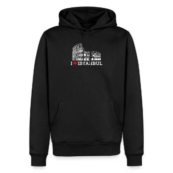 I Love Istanbul Kolosseum Liebhaber Herz Flagge Türkei - Männer Premium Bio Hoodie - Schwarz - Vorne - Nico (187cm)