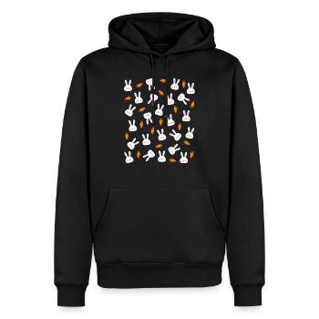 The bunny and carrots - Men’s Premium Organic Hoodie - black - Front - Nico (187cm)
