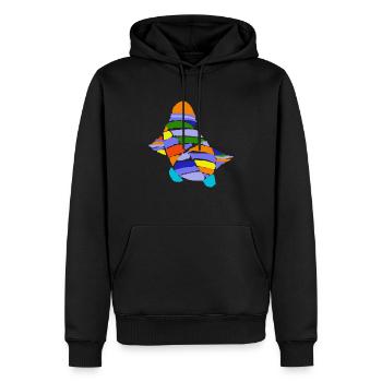 Art Tortue de mer nageant - Sweat à capuche Premium bio Homme - noir - Devant - Nico (187cm)