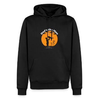 Legendäres Papa T-Shirt – Der Mann, der Mythos - Männer Premium Bio Hoodie - Schwarz - Vorne - Nico (187cm)