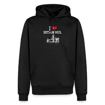 Ich liebe Istanbul Türkei Golden Gate Brücke Flagge Wortspiel - Männer Premium Bio Hoodie - Schwarz - Vorne - Nico (187cm)