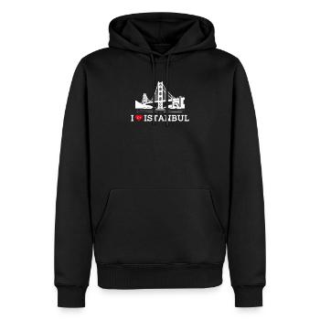 Ich liebe Istanbul Golden Gate Brücke Liebhaber Wortspiel Flagge - Männer Premium Bio Hoodie - Schwarz - Vorne - Nico (187cm)