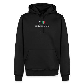 Ich liebe Istanbul Cool Falsche Flagge Italien Liebhaber Wortspiel - Männer Premium Bio Hoodie - Schwarz - Vorne - Nico (187cm)