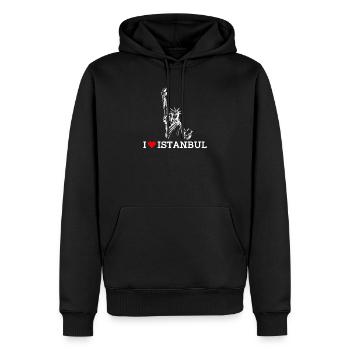 Ich liebe Istanbul Türkei Wortspiel Freiheitsstatue Liebhaber - Männer Premium Bio Hoodie - Schwarz - Vorne - Nico (187cm)