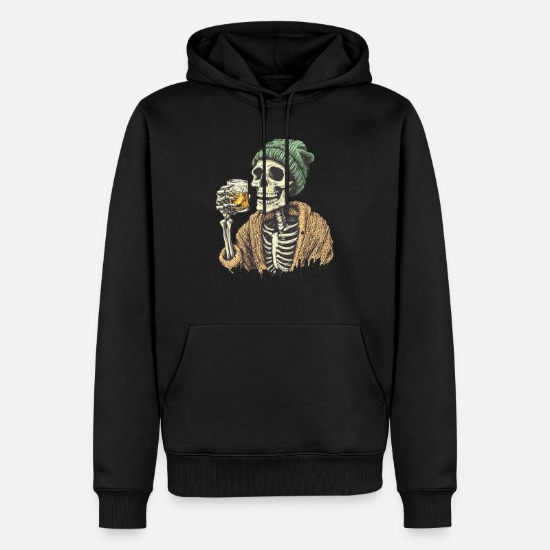 Skeleton - Männer Premium Bio Hoodie - Schwarz