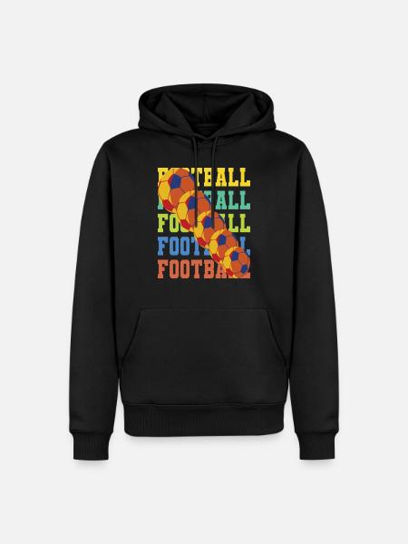 Football Retro – Design Ballons en Mouvement - Herre Premium økologisk hoodie - sort