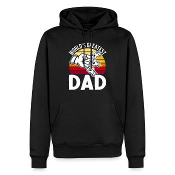 Famille PApa - Sweat à capuche Premium bio Homme - noir - Devant - Nico (187cm)