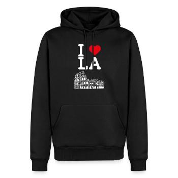 I Love LA Flag Heart Colosseum Los Angeles Amerika - Männer Premium Bio Hoodie - Schwarz - Vorne - Nico (187cm)