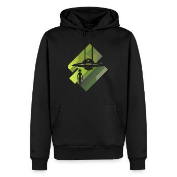 vaisseau spatial fusée espace - Sweat à capuche Premium bio Homme - noir - Devant - Nico (187cm)