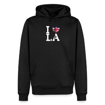 I Love LA Cool Wrong Flag United Kingdom Lover Pun - Men’s Premium Organic Hoodie - black - Front - Nico (187cm)