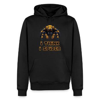 lustiges I Think I Spider Spinne Denglish Humor - Männer Premium Bio Hoodie - Schwarz - Vorne - Nico (187cm)