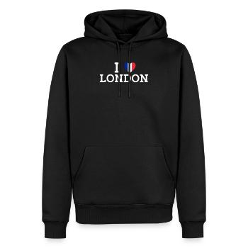 I love London Cool Wrong Flag Frankreich Liebhaber England - Männer Premium Bio Hoodie - Schwarz - Vorne - Nico (187cm)