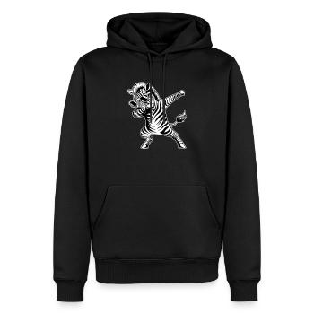 Dabbing Zebra Safari Animal Lover Wildlife Gift - Men’s Premium Organic Hoodie - black - Front - Nico (187cm)