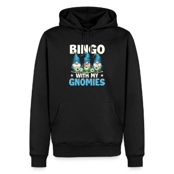 Bingo mit meinen Gnomen - Lustiger Bingo Zwerg - Männer Premium Bio Hoodie - Schwarz - Vorne - Nico (187cm)