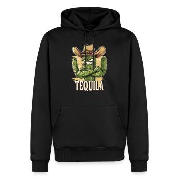 Tequila, Mexique, Cactus, Liqueur de fête - Sweat à capuche Premium bio Homme - noir - Devant - Nico (187cm)