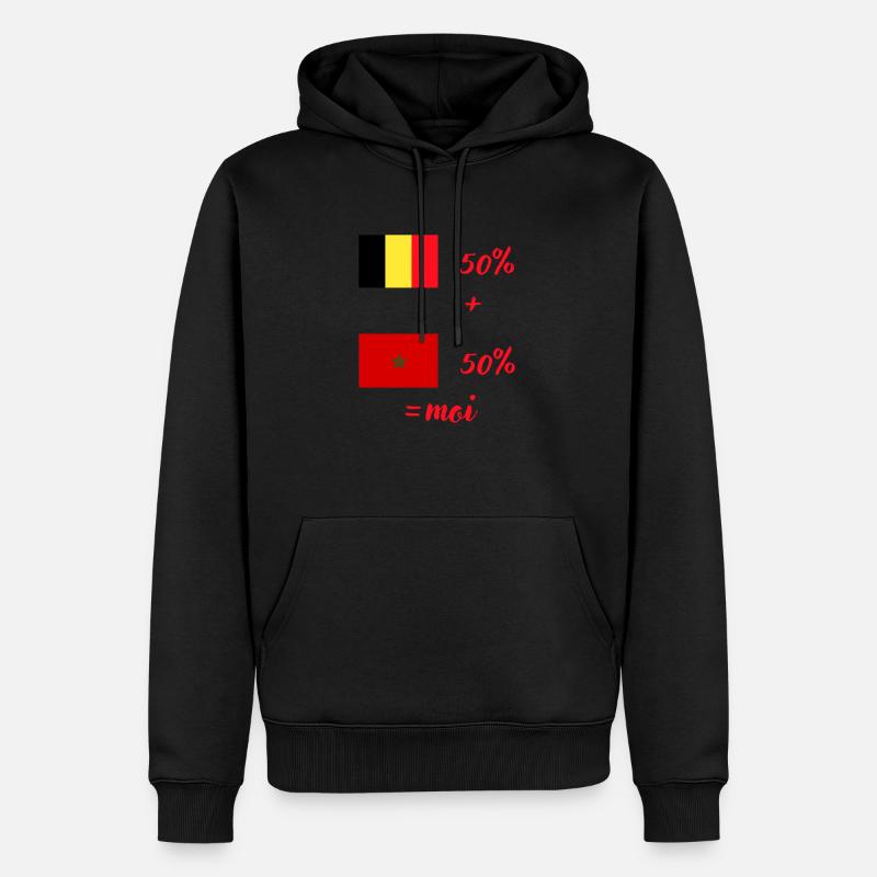 Moitie Belge Moitie marocain - Sweat à capuche Premium bio Homme - noir