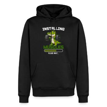 Installing Muscles Please Wait Fitness - Männer Premium Bio Hoodie - Schwarz - Vorne - Nico (187cm)