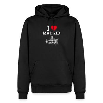 I love Madrid Golden Gate Brücke Spanien Liebhaber Flagge - Männer Premium Bio Hoodie - Schwarz - Vorne - Nico (187cm)