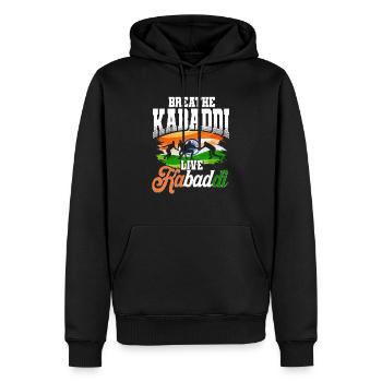 Kabaddi Inde Lutte - Sweat à capuche Premium bio Homme - noir - Devant - Nico (187cm)