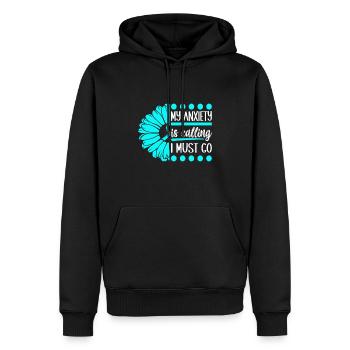 Trouble anxieux Trouble anxieux - Sweat à capuche Premium bio Homme - noir - Devant - Nico (187cm)