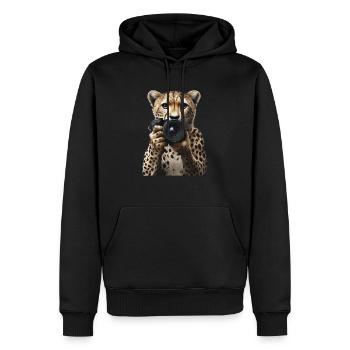 Gepard - Männer Premium Bio Hoodie - Schwarz - Vorne - Nico (187cm)