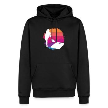 Cornhole Spieler Sonnenuntergang Silhouette - Männer Premium Bio Hoodie - Schwarz - Vorne - Nico (187cm)