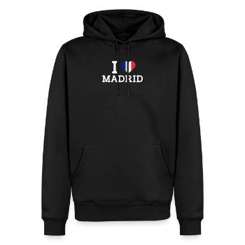 J’aime Madrid Cool J’aime Wrong Flag France Coeur - Sweat à capuche Premium bio Homme - noir - Devant - Nico (187cm)