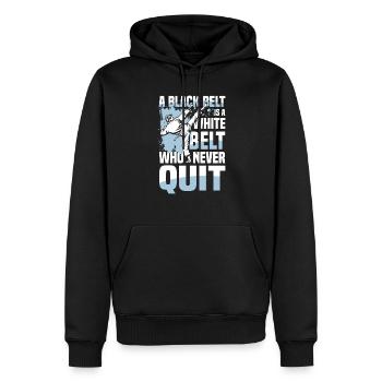 Ein Schwarzer Gürtel Ist Ein Weißer Gürtel Der - Männer Premium Bio Hoodie - Schwarz - Vorne - Nico (187cm)