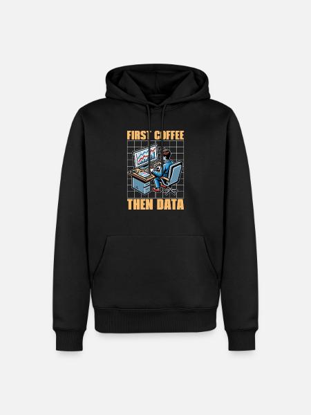 Statistician First Coffee Then Data Mathematician - Männer Premium Bio Hoodie - Schwarz