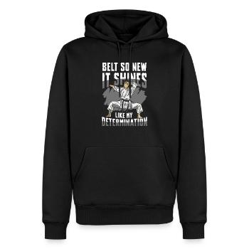 Ceinture aussi neuve qu’elle brille comme la mienne - Sweat à capuche Premium bio Homme - noir - Devant - Nico (187cm)