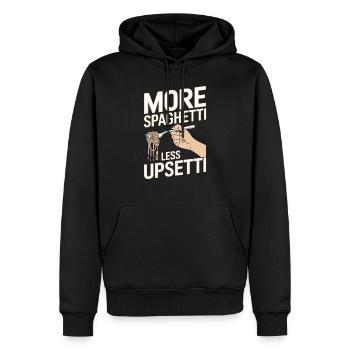 More Spaghetti Less Upsetti - Männer Premium Bio Hoodie - Schwarz - Vorne - Nico (187cm)