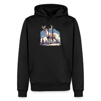 Rentiere Rentier - Männer Premium Bio Hoodie - Schwarz - Vorne - Nico (187cm)