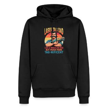 Laser Tag Père Tag-nificent - Sweat à capuche Premium bio Homme - noir - Devant - Nico (187cm)