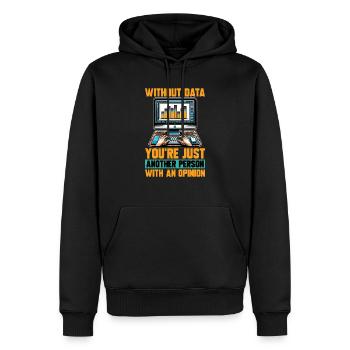Statisticien Sans données, vous n’êtes qu’un analyste de données - Sweat à capuche Premium bio Homme - noir - Devant - Nico (187cm)