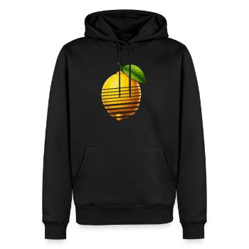 ZITRONE - Männer Premium Bio Hoodie - Schwarz - Vorne - Nico (187cm)