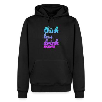 Boire Éteindre en disant - Sweat à capuche Premium bio Homme - noir - Devant - Nico (187cm)