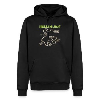 Läufer HÖLLENLAUF Laufen Lustiges - Männer Premium Bio Hoodie - Schwarz - Vorne - Nico (187cm)