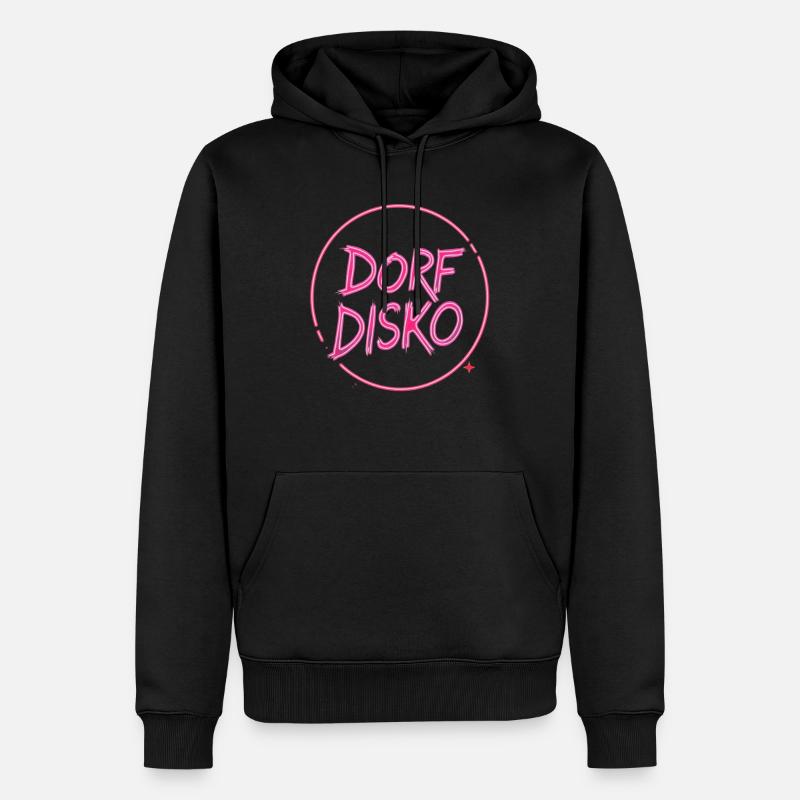 Dorf DISKO - Männer Premium Bio Hoodie - Schwarz